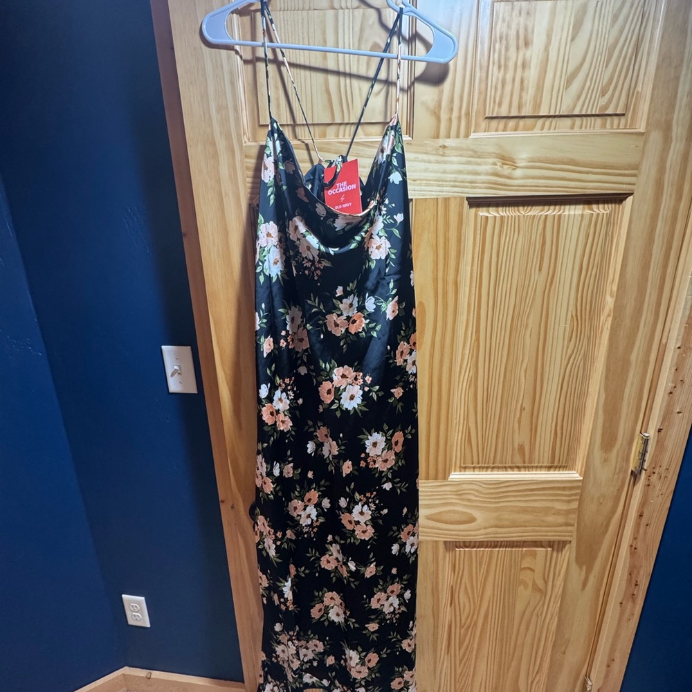 Old Navy Black Maxi Dress with Floral Print